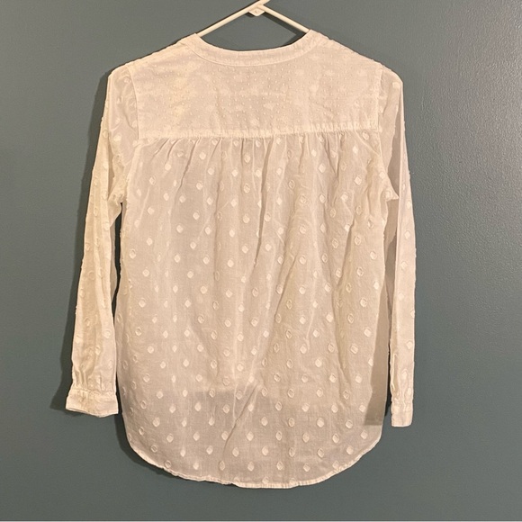 J.CREW WOMEN'S‎ WHITE LONG SLEEVE TIE-FRONT BUTTON-UP SHIRT TOP 4 - Picture 4 of 6